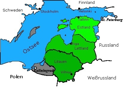 Die Karte vom Baltikum ( Littauen, Estland, und Letland )